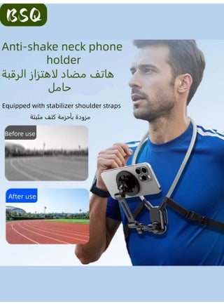 Enhanced Magnetic Neck Phone Holder Full Set Accessories Compatible with GoPro for Outdoor Cycling Hiking Live Streaming First-Person View Shooting - view 3